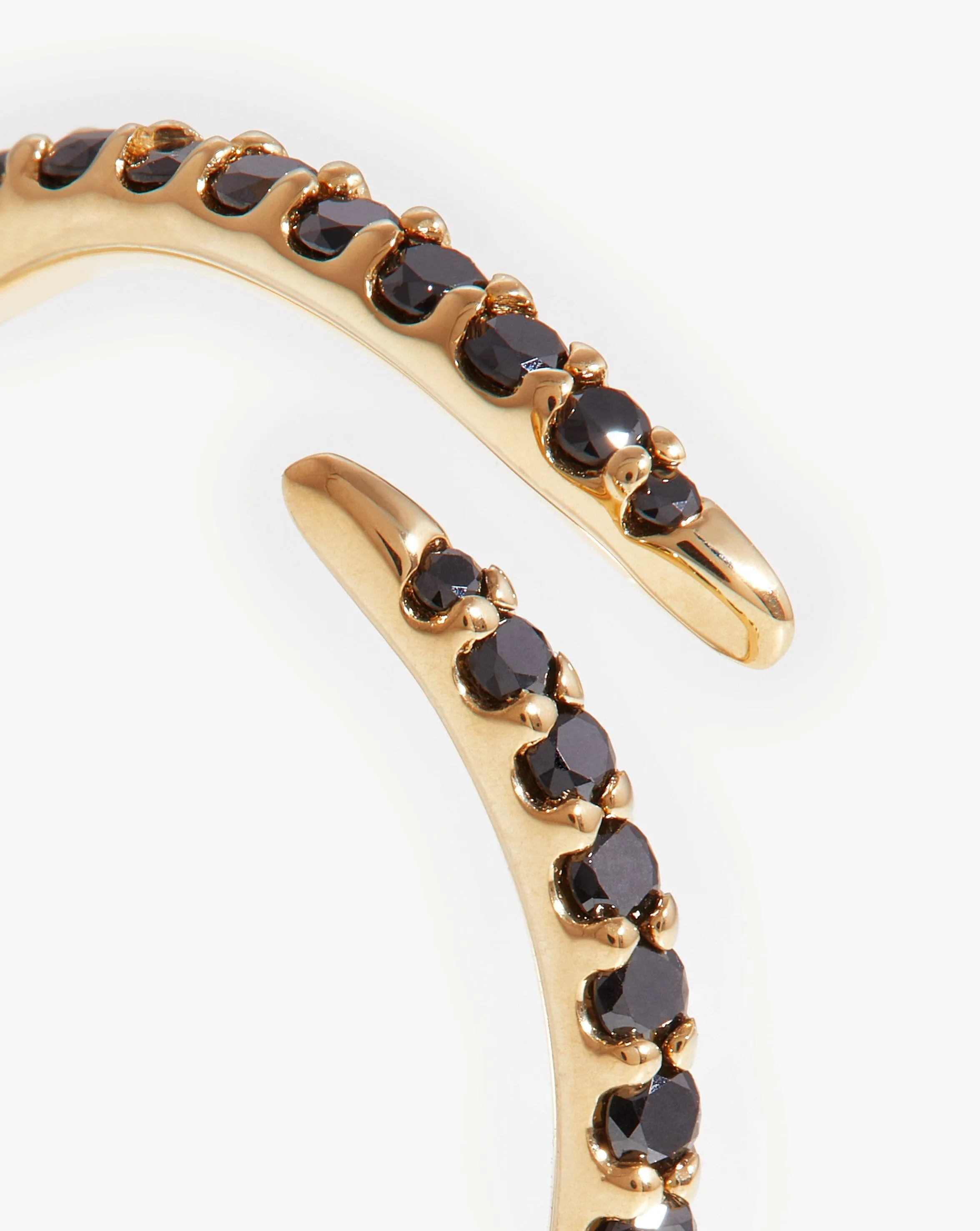 Fine Open Claw Ring | 14k Solid Gold/Black Diamond