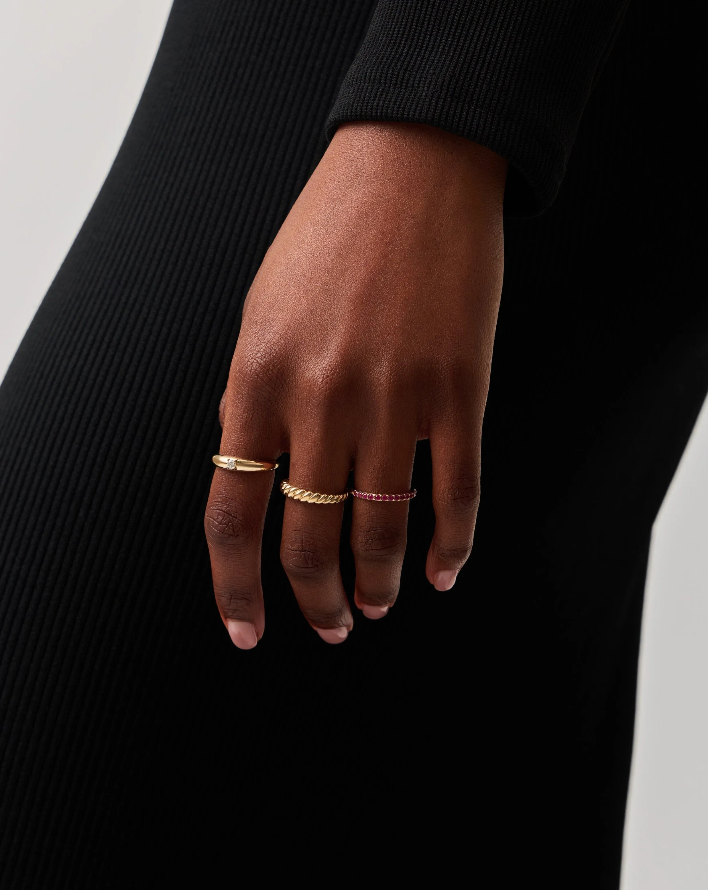 Fine Single Diamond Classic Dome Ring | 14ct Solid Gold/Diamond