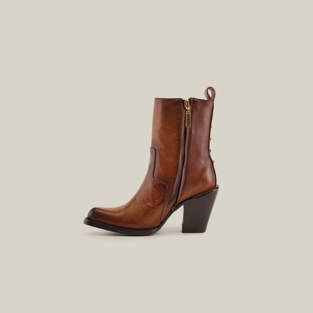 Francia Rings Bootie Tan - J Toe