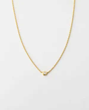 Gaia White Sapphire Solitaire Necklace