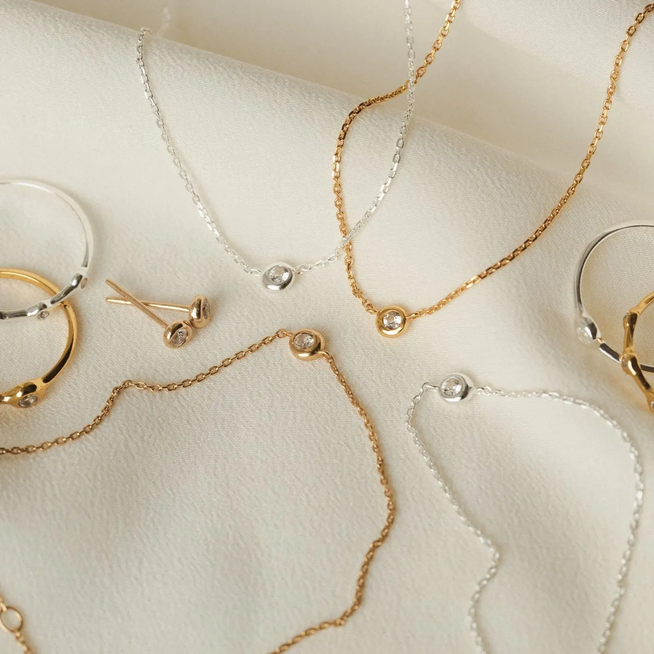 Gaia White Sapphire Solitaire Necklace