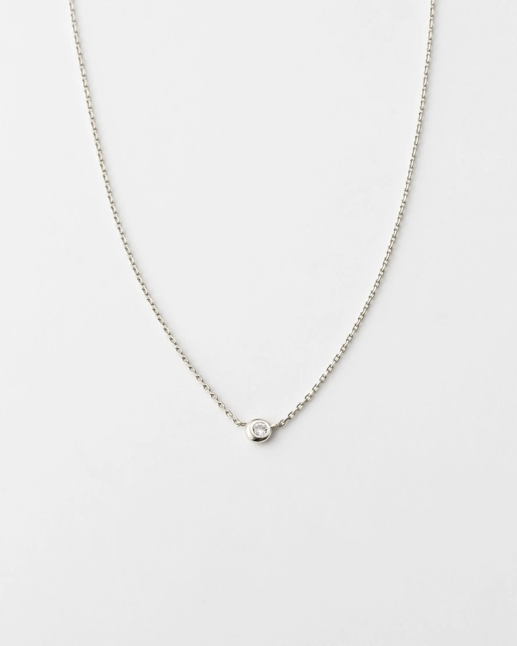 Gaia White Sapphire Solitaire Necklace