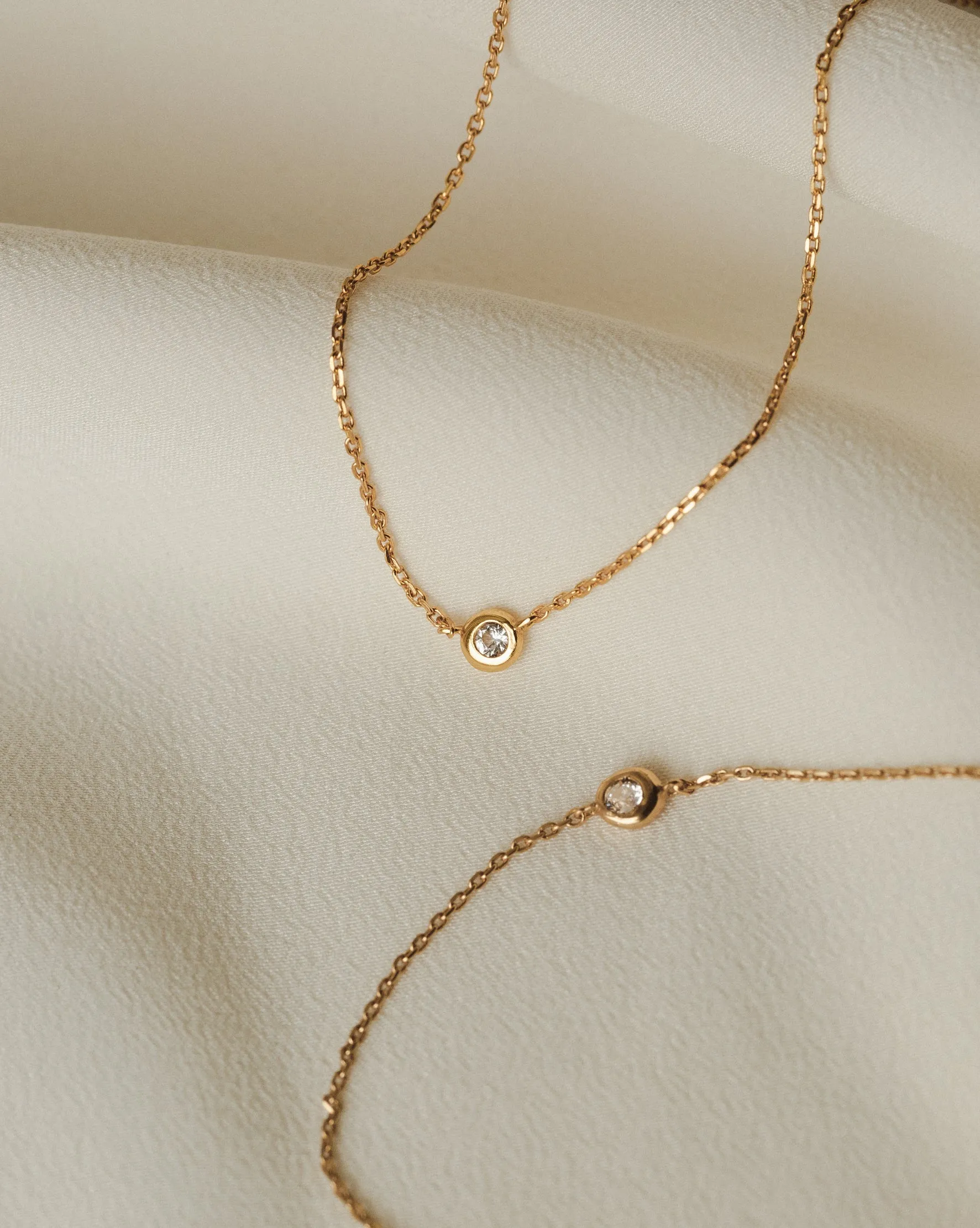 Gaia White Sapphire Solitaire Necklace