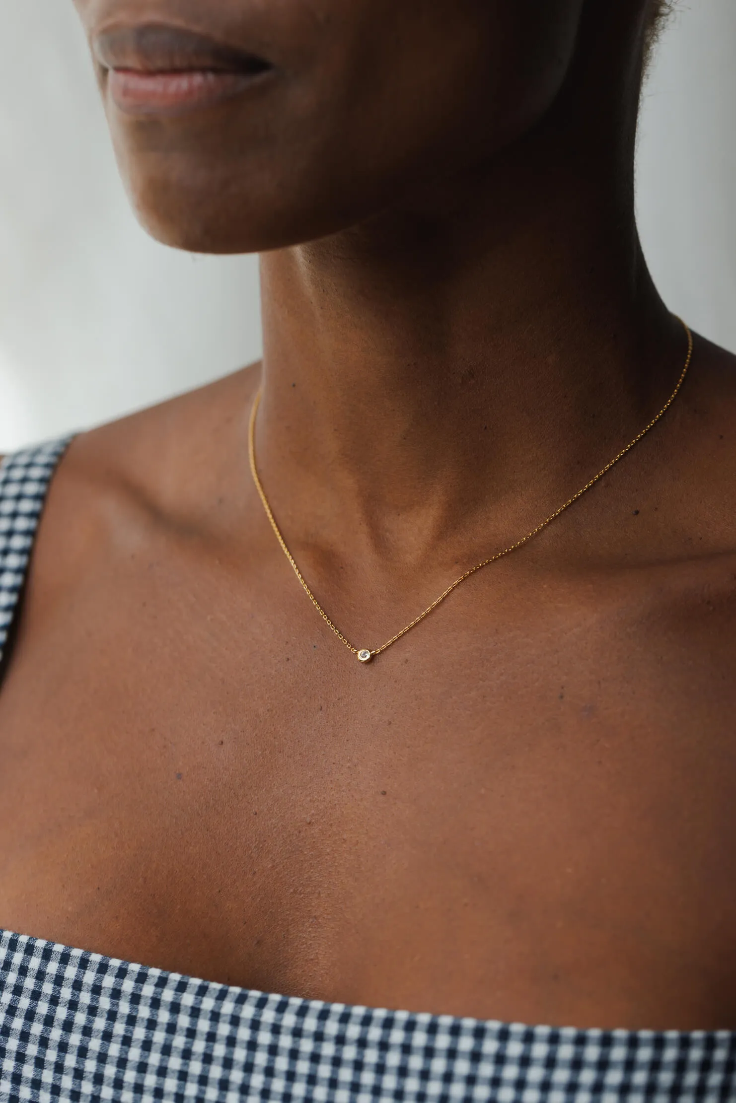 Gaia White Sapphire Solitaire Necklace