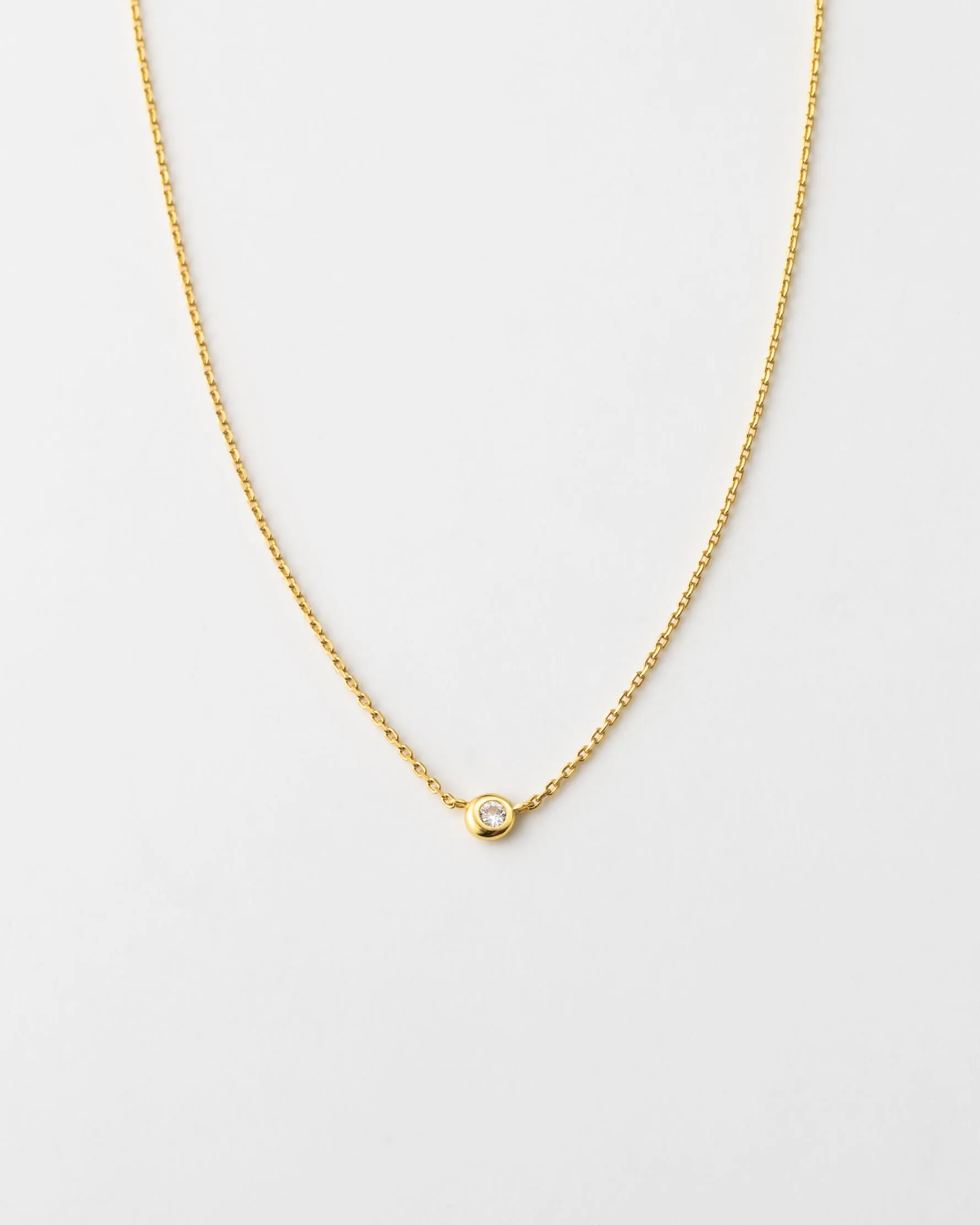 Gaia White Sapphire Solitaire Necklace