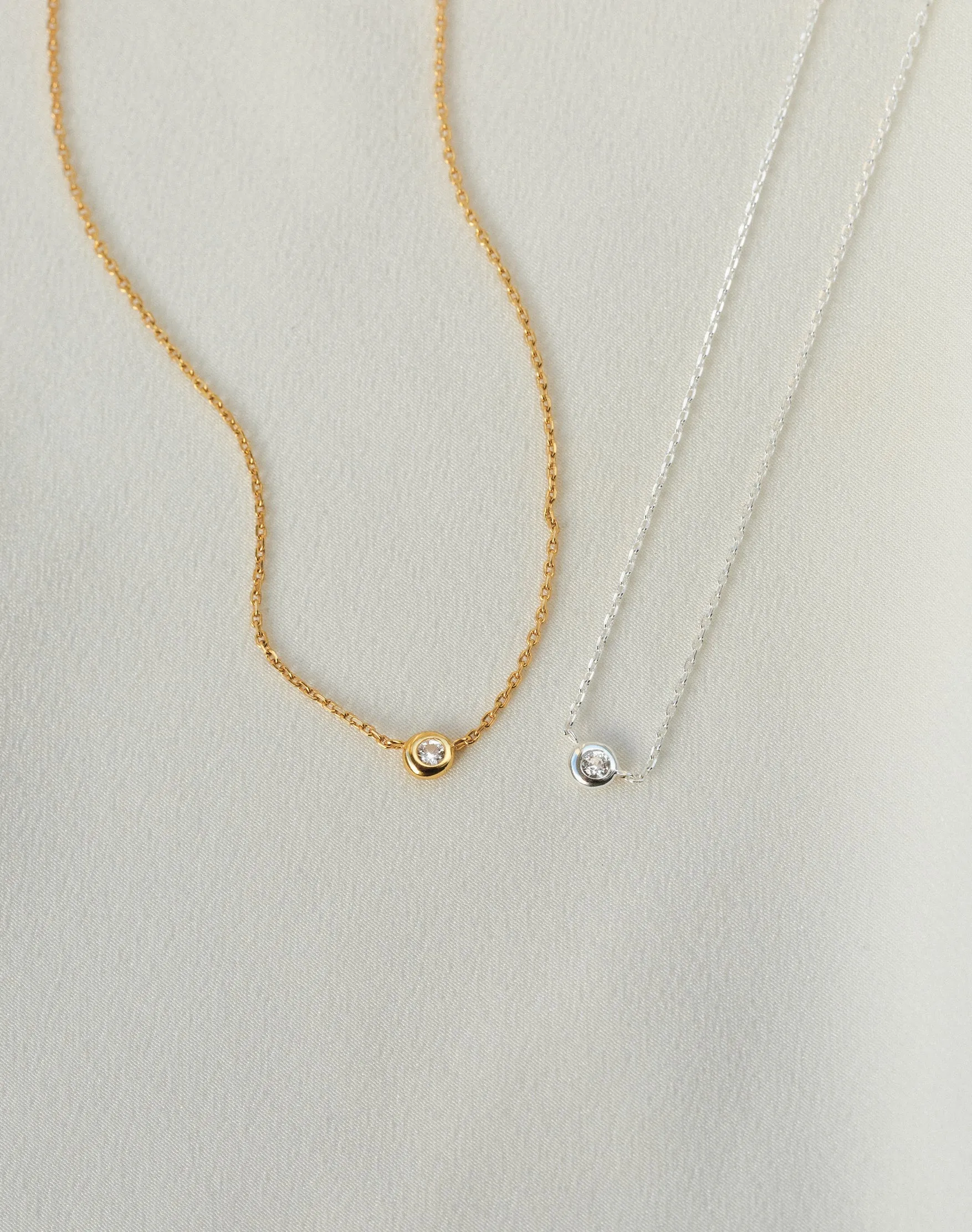 Gaia White Sapphire Solitaire Necklace