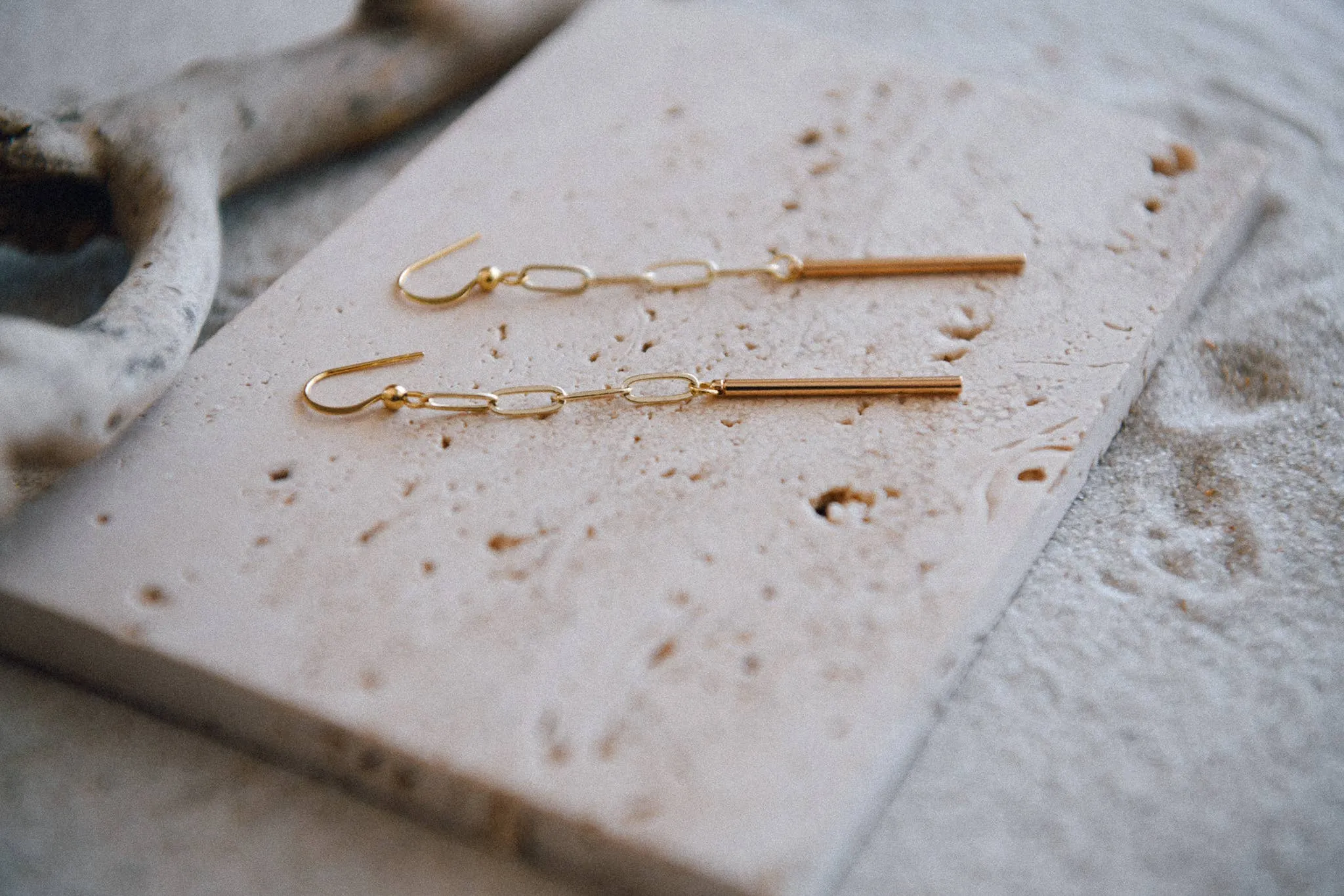 Gatsby Bar Drop Gold Plated Earrings