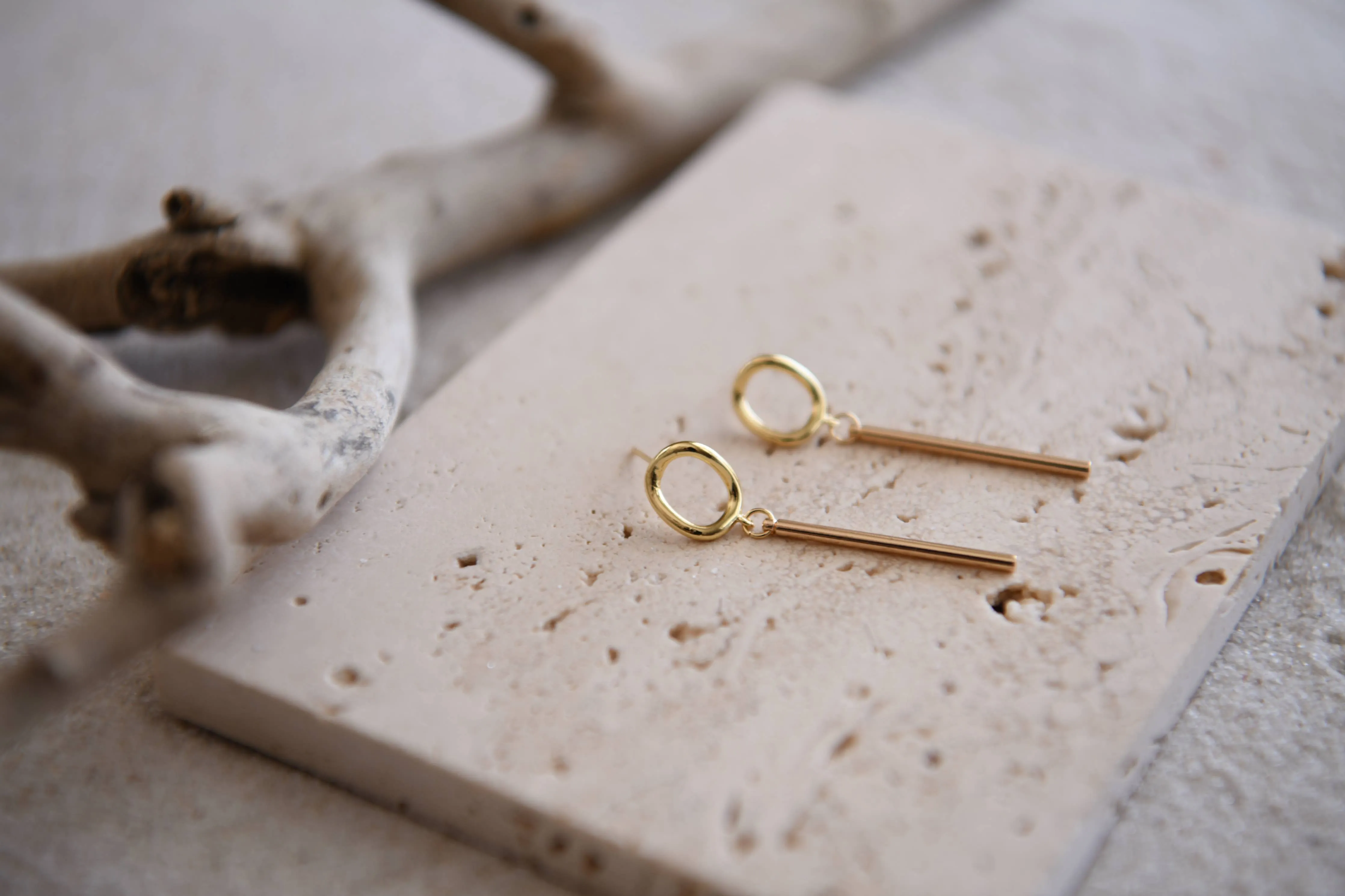 Gatsby Bar Drop Gold Plated Earrings