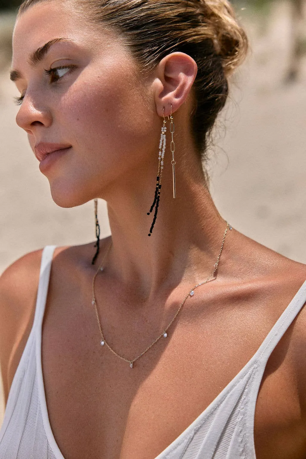 Gatsby Bar Drop Gold Plated Earrings