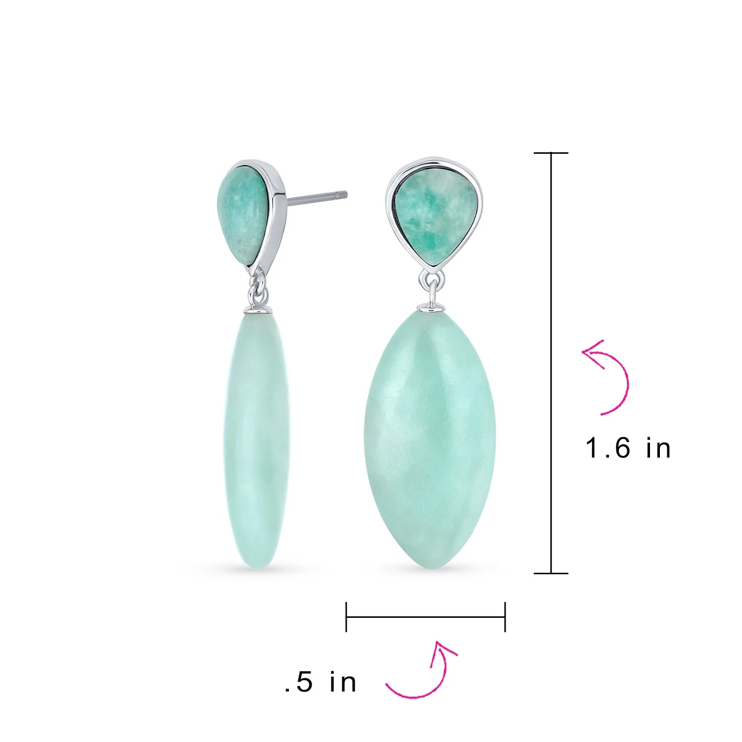 Geometric Rhombus Multi-Gemstone Dangle Earrings in 14K Gold Plated