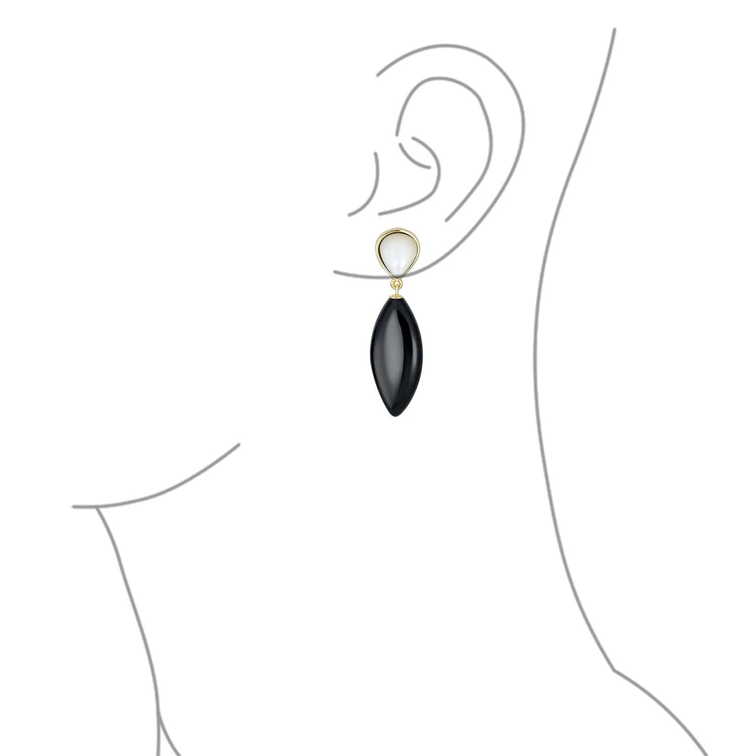 Geometric Rhombus Multi-Gemstone Dangle Earrings in 14K Gold Plated