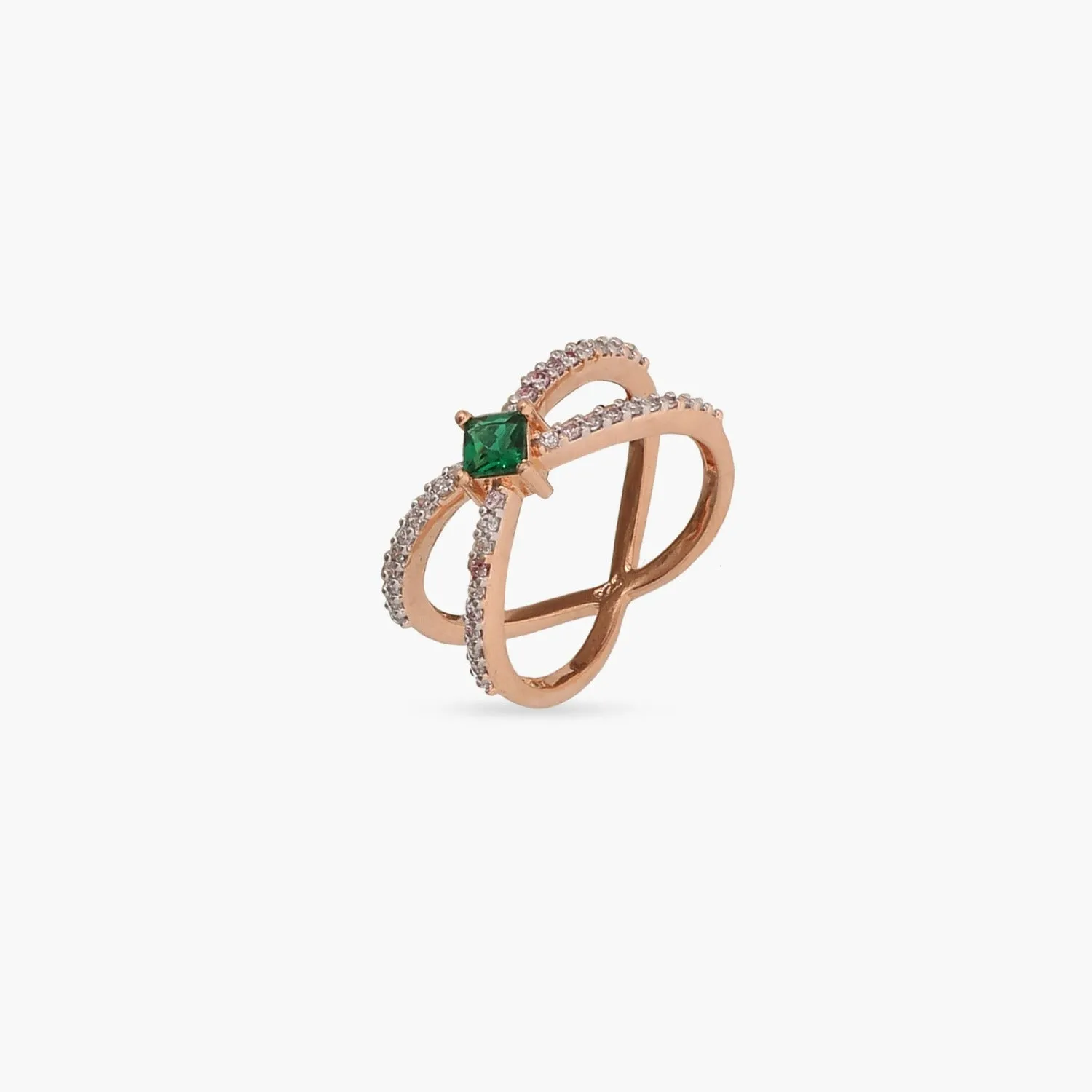 Gleam Double Band CZ Silver Ring