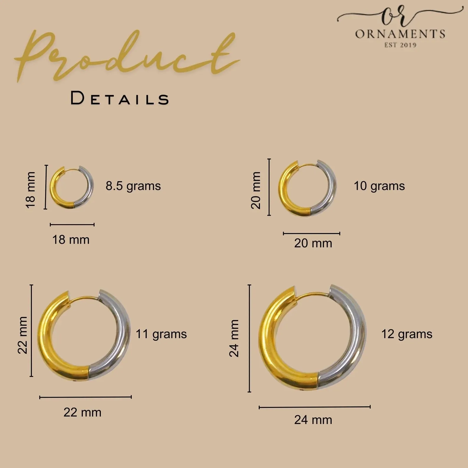 Gold And Silver Stackable Hoop Earrings