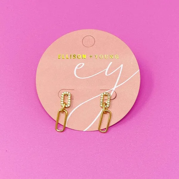 Gold Edge Dangle Earrings