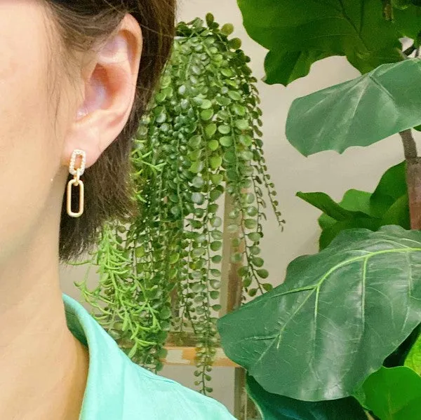 Gold Edge Dangle Earrings