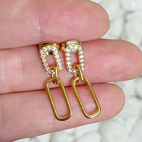 Gold Edge Dangle Earrings