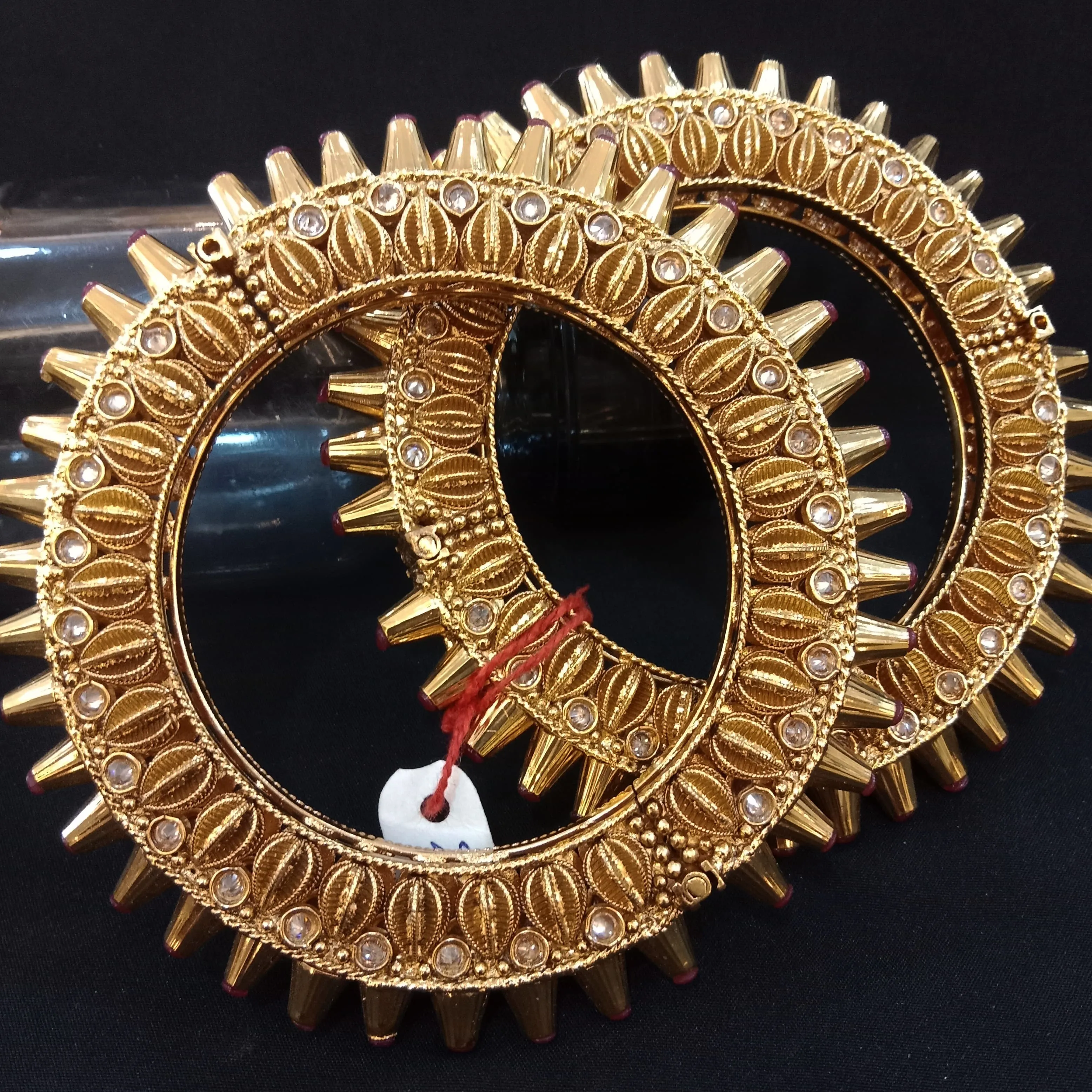Gold Plated Bangles with Cubic Zirconia