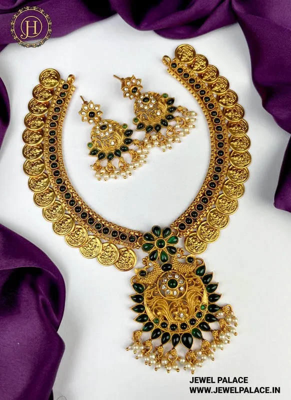Gold Plated Beautiful Necklace Set With Earrings JH2064