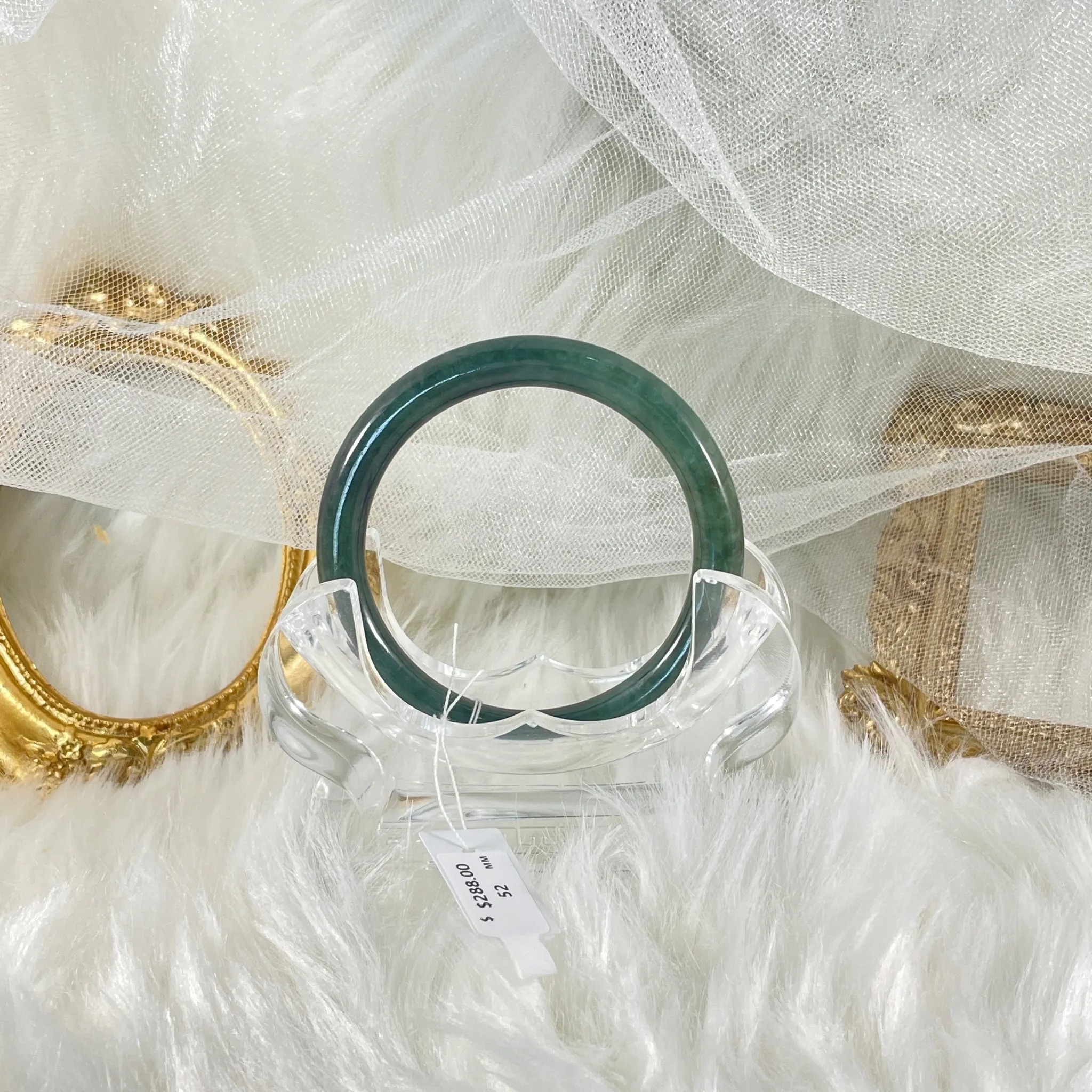 Grade A Natural Jade Bangle with certificate #36479