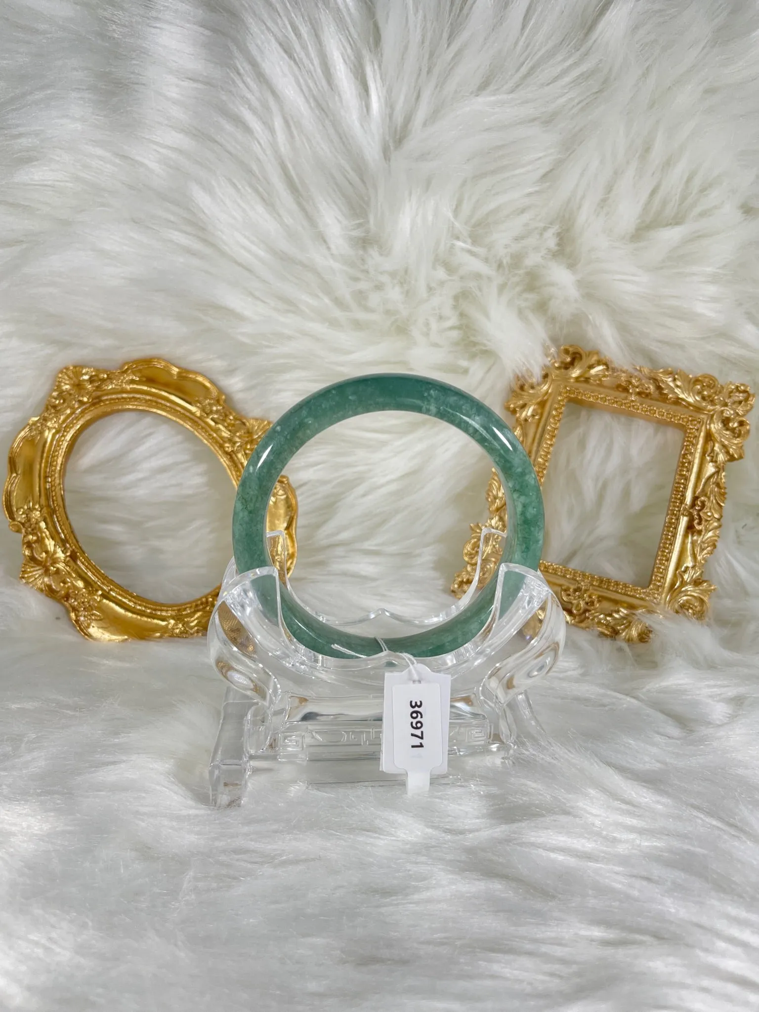 Grade A Natural Jade Bangle with certificate #36971