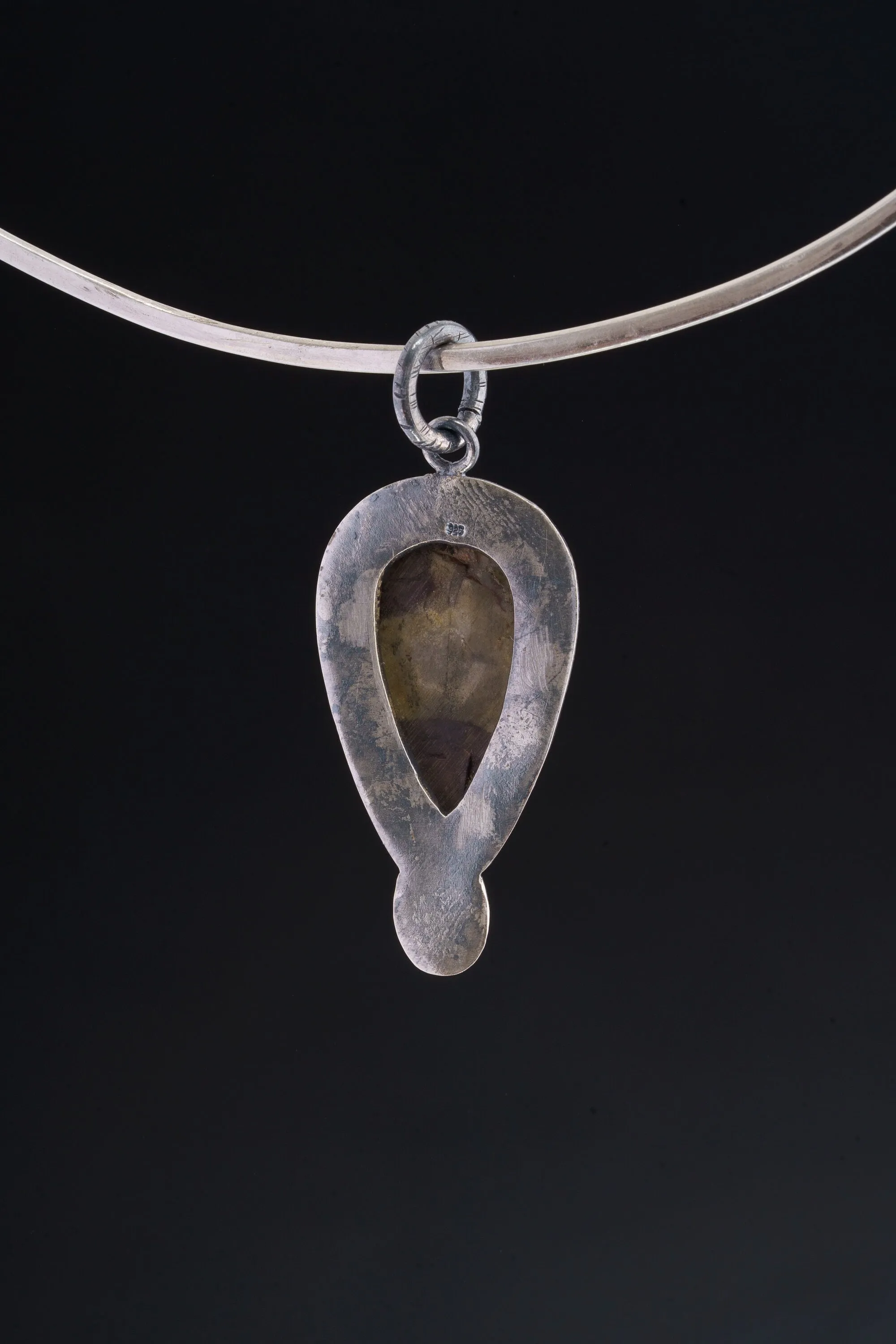 Grounding Australian Mookaite and Fiery Ethiopian Opal Pendant - Oxidised  Sterling Silver with Sun Ray Details