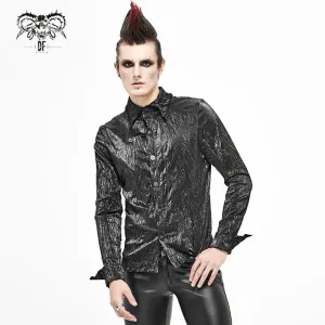 'Gunshot Glitter' Punk Crumpled Button Up Shirt