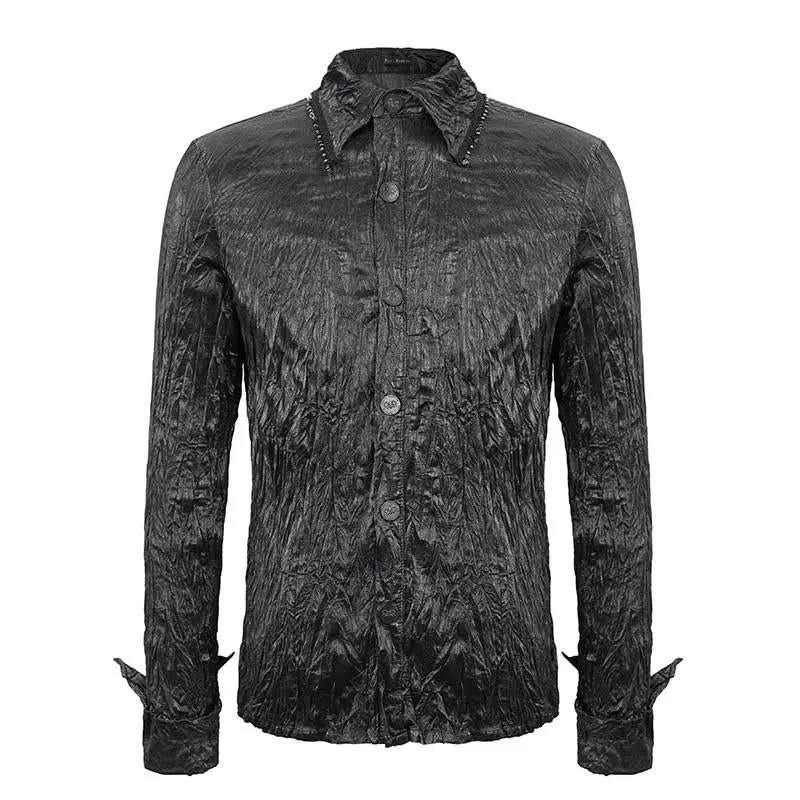 'Gunshot Glitter' Punk Crumpled Button Up Shirt