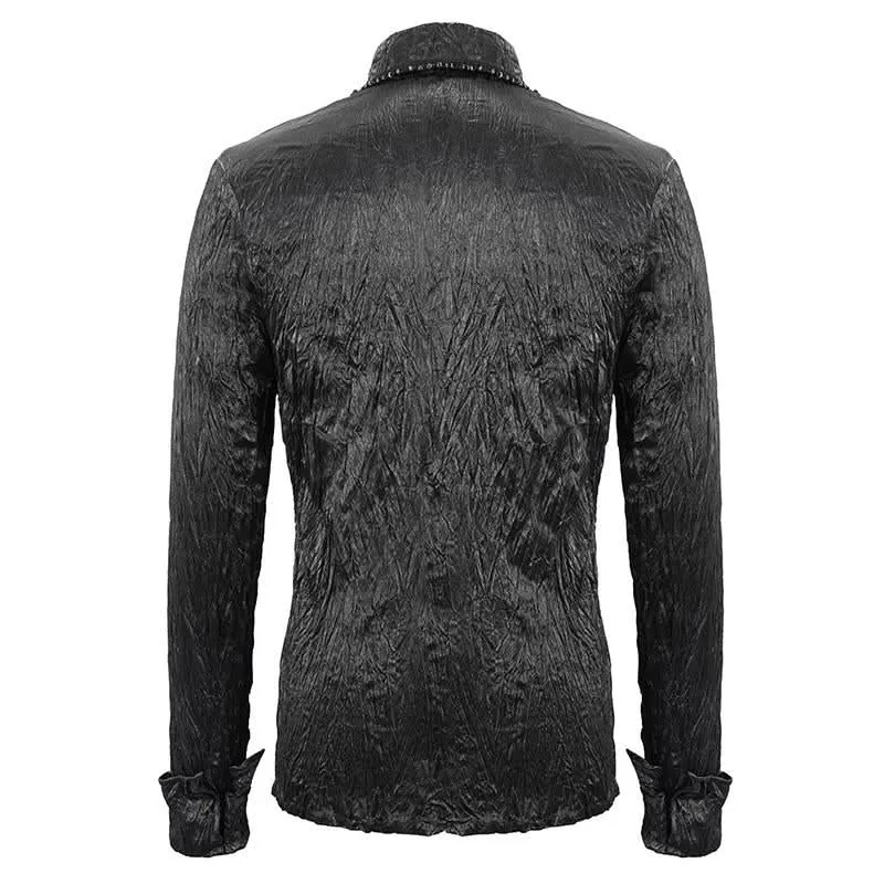 'Gunshot Glitter' Punk Crumpled Button Up Shirt