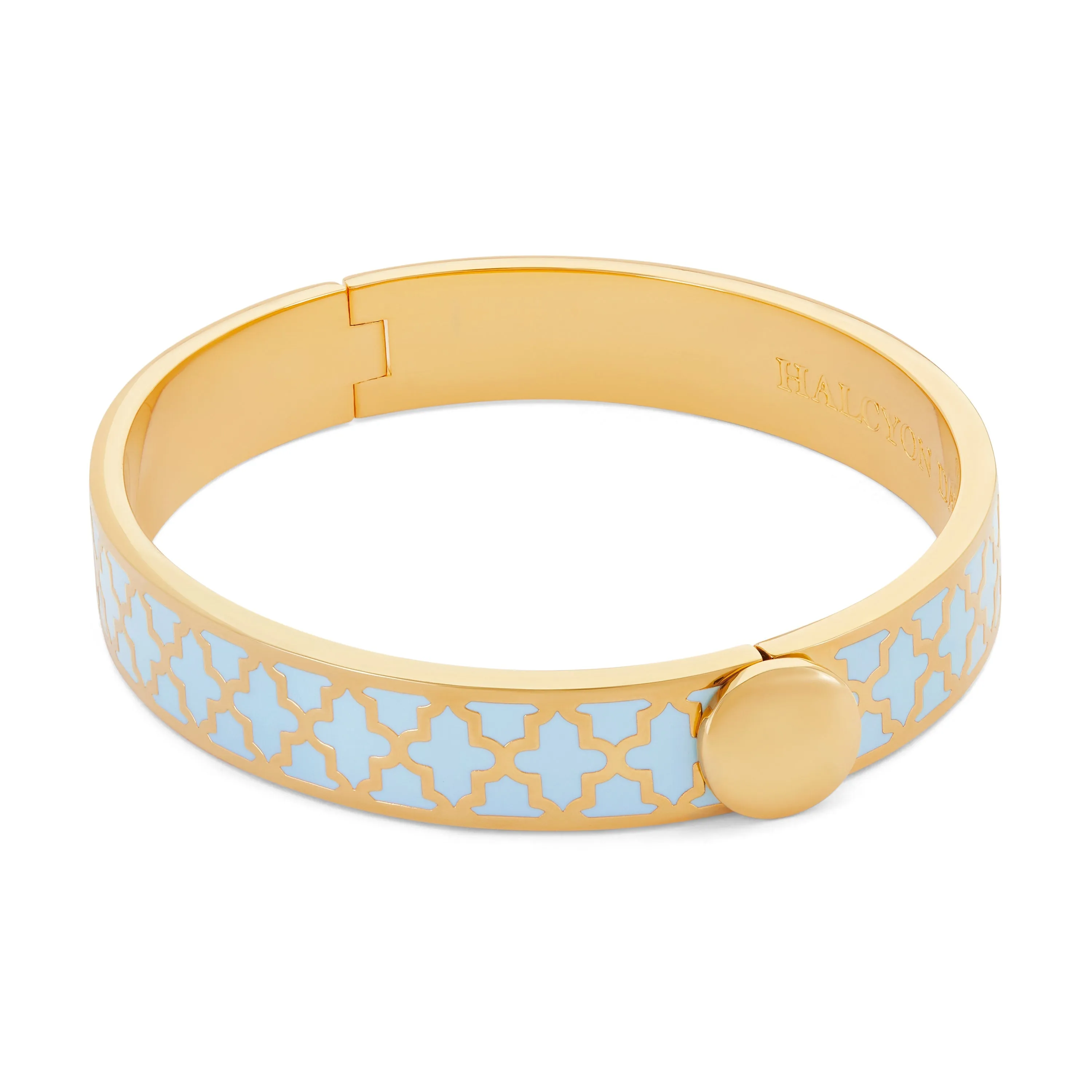 Halcyon Days 1cm Agama - Forget me Not - Gold - Hinged Bangle