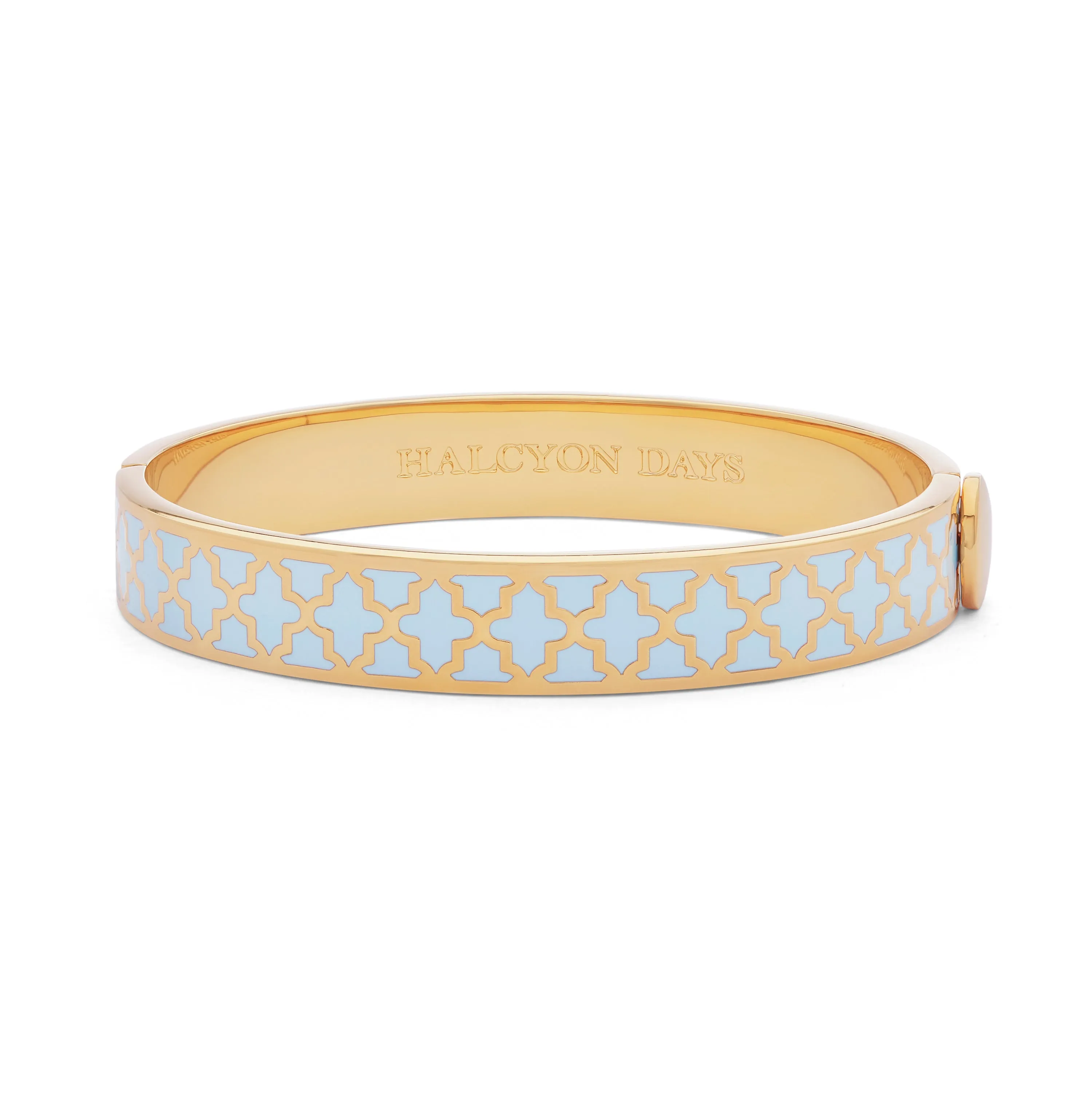 Halcyon Days 1cm Agama - Forget me Not - Gold - Hinged Bangle