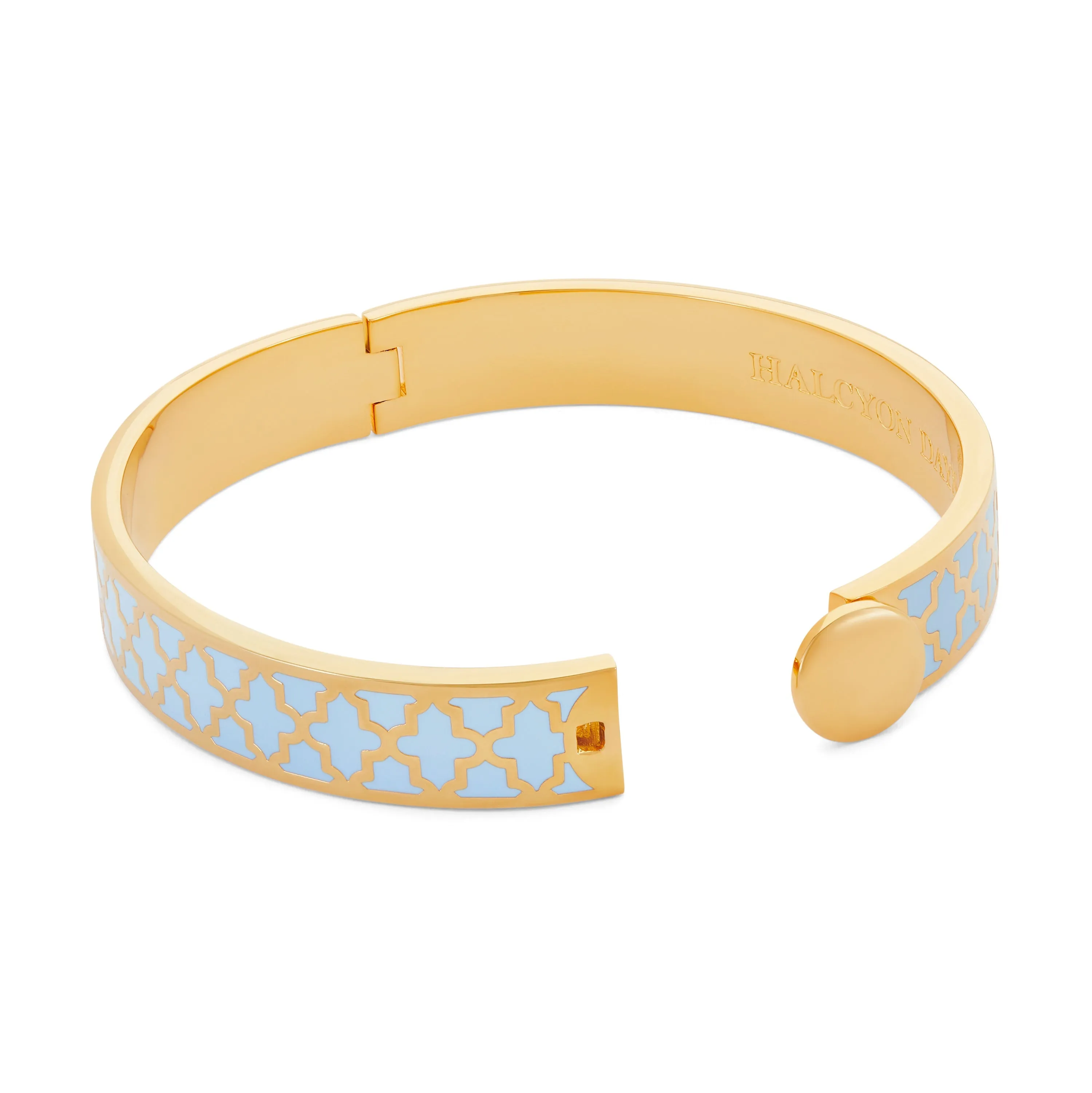 Halcyon Days 1cm Agama - Forget me Not - Gold - Hinged Bangle
