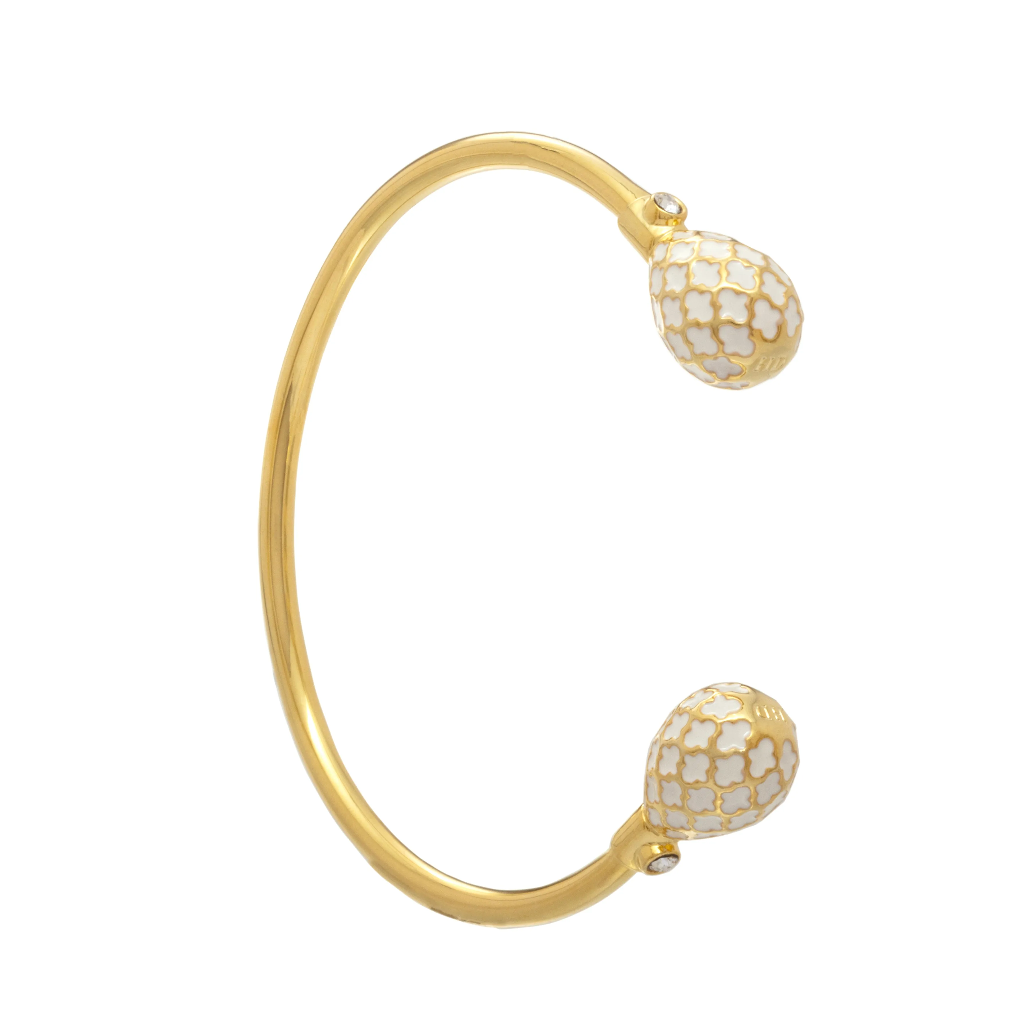 Halcyon Days Agama - Cream - Gold - Torque Bangle