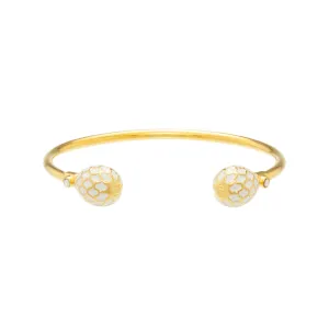 Halcyon Days Agama - Cream - Gold - Torque Bangle