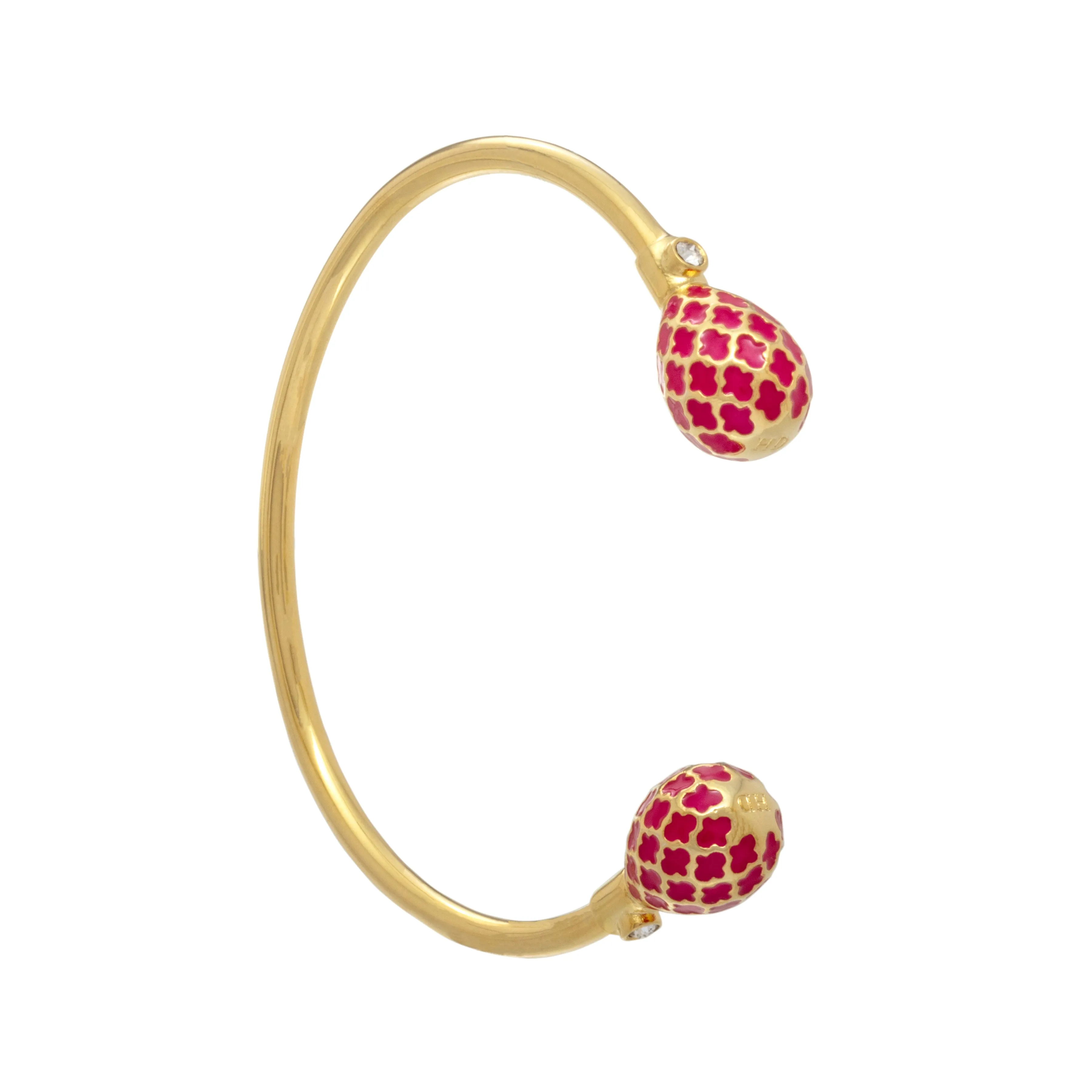 Halcyon Days Agama - Pink Tourmaline - Gold - Torque Bangle