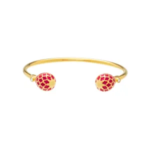 Halcyon Days Agama - Pink Tourmaline - Gold - Torque Bangle