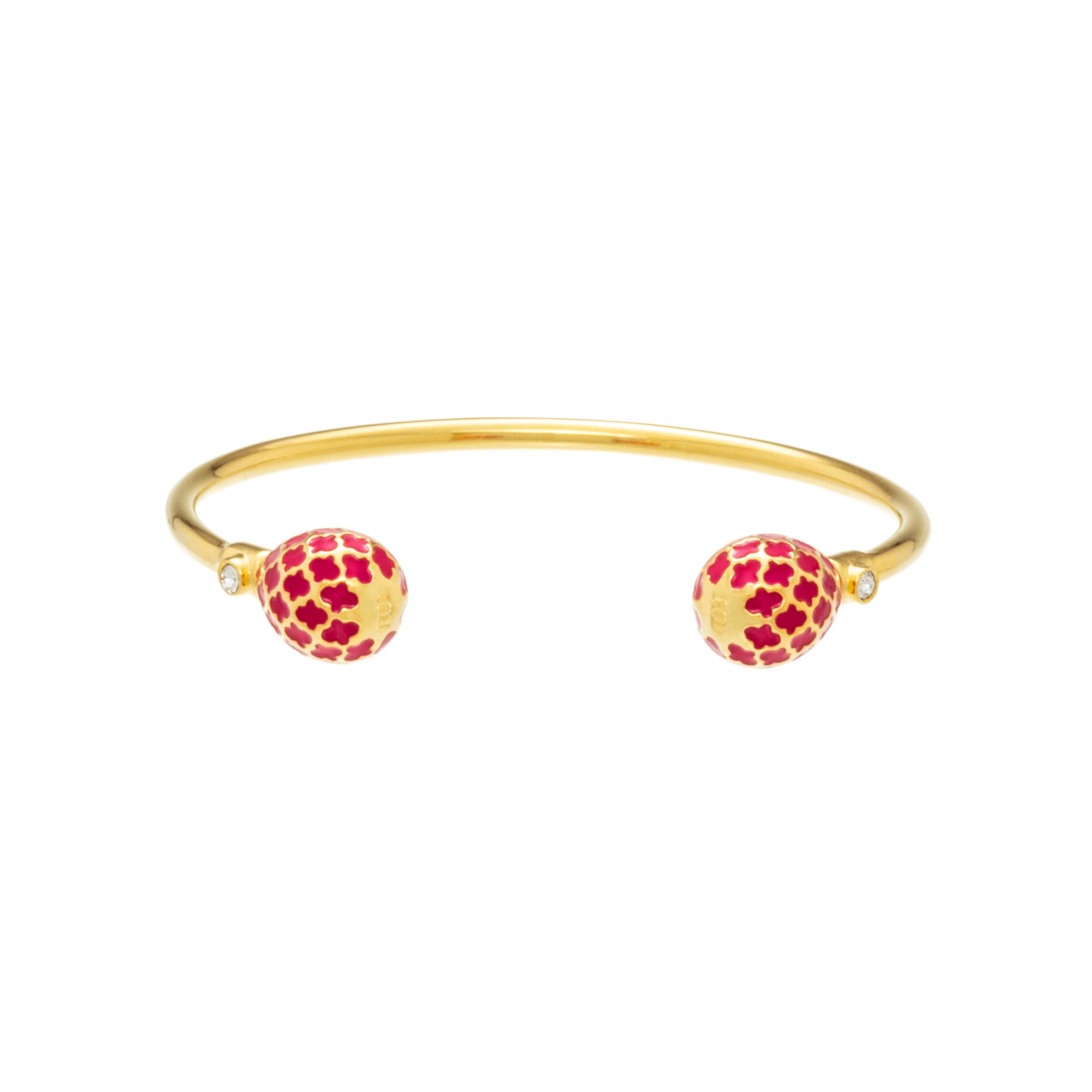 Halcyon Days Agama - Pink Tourmaline - Gold - Torque Bangle
