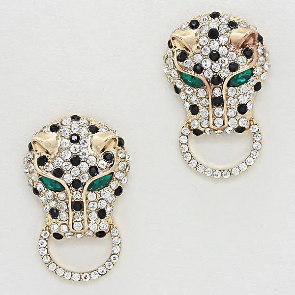 iLLASPARKZ Crystal Leopard Stud Earrings