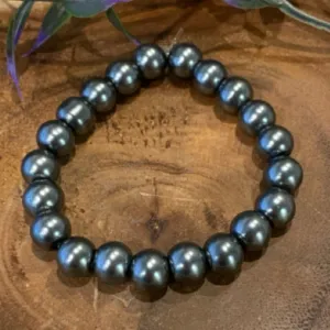 Inga Ann's Shiny Gray Beaded Bracelet
