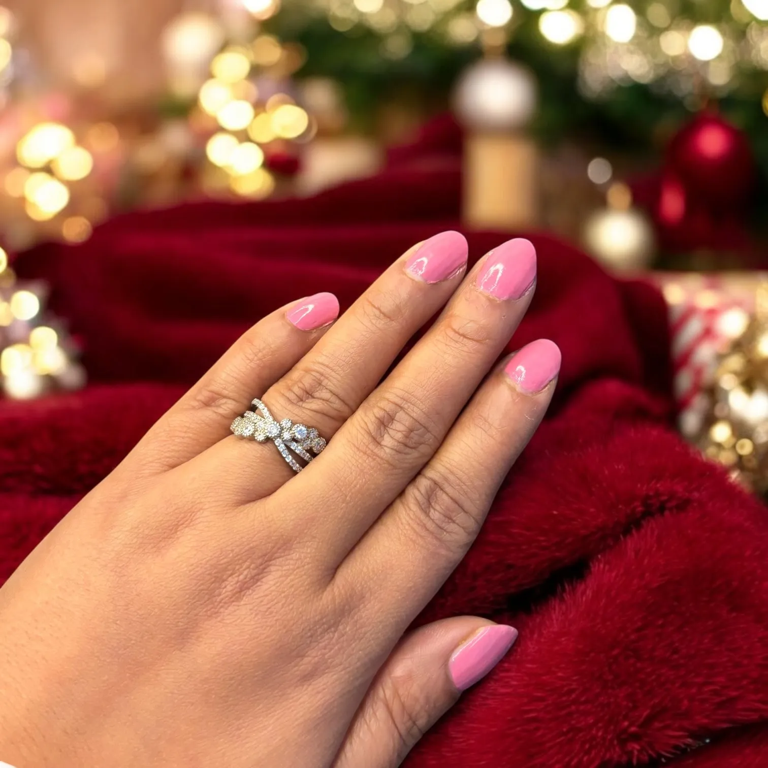Interwoven CZ 925 Silver Ring