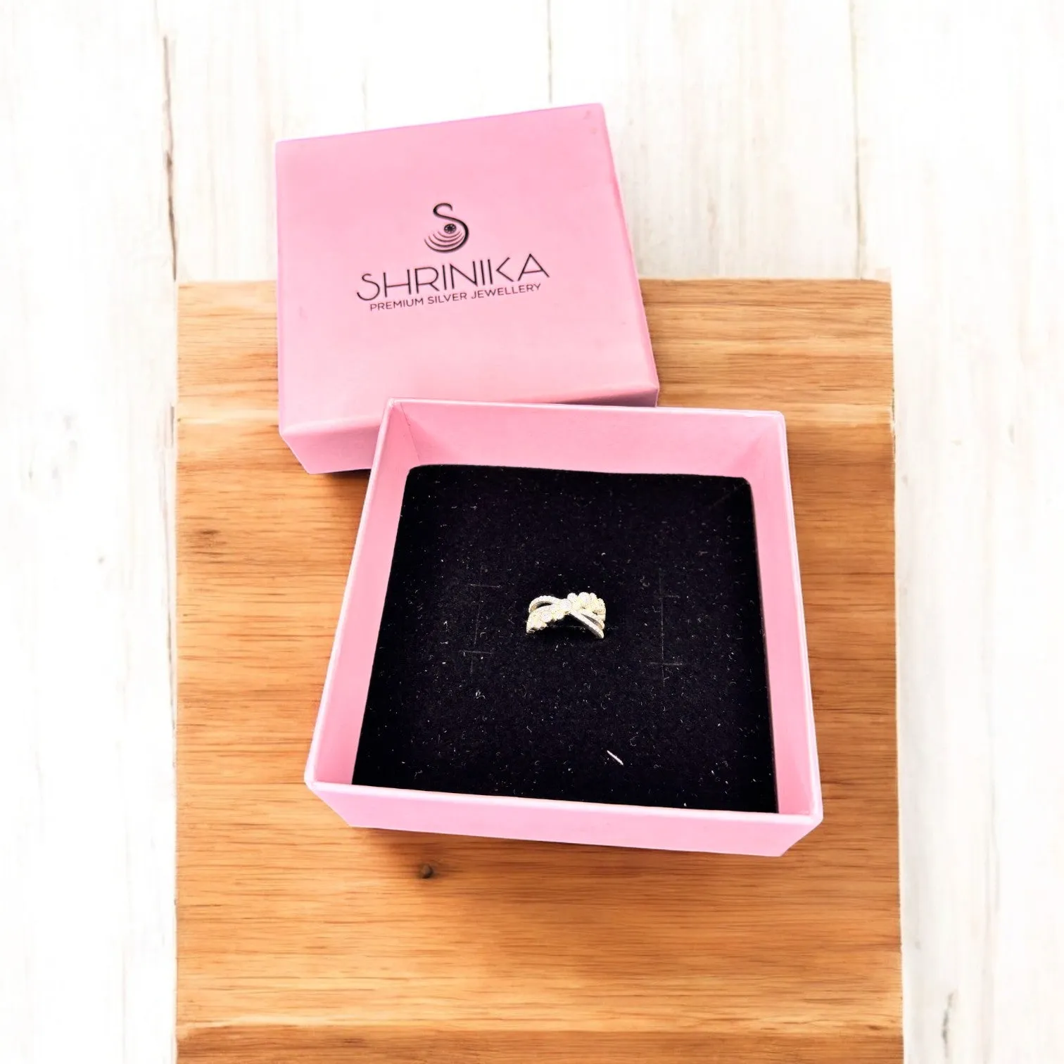Interwoven CZ 925 Silver Ring