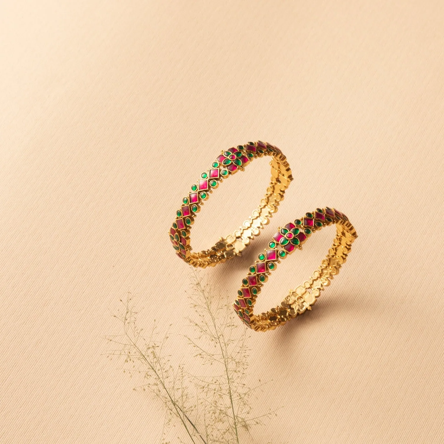 Jadau Enchantments Silver Bangles