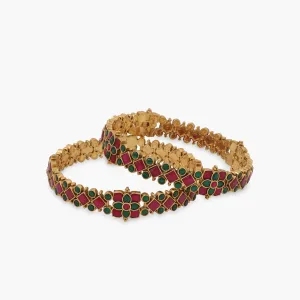 Jadau Enchantments Silver Bangles