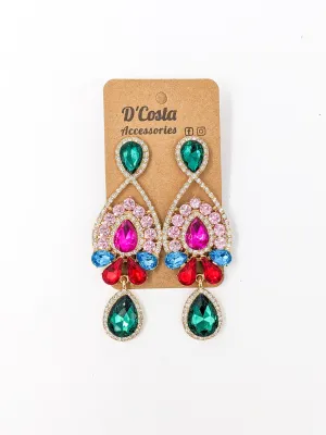 Jewel Drop Chandelier Earrings