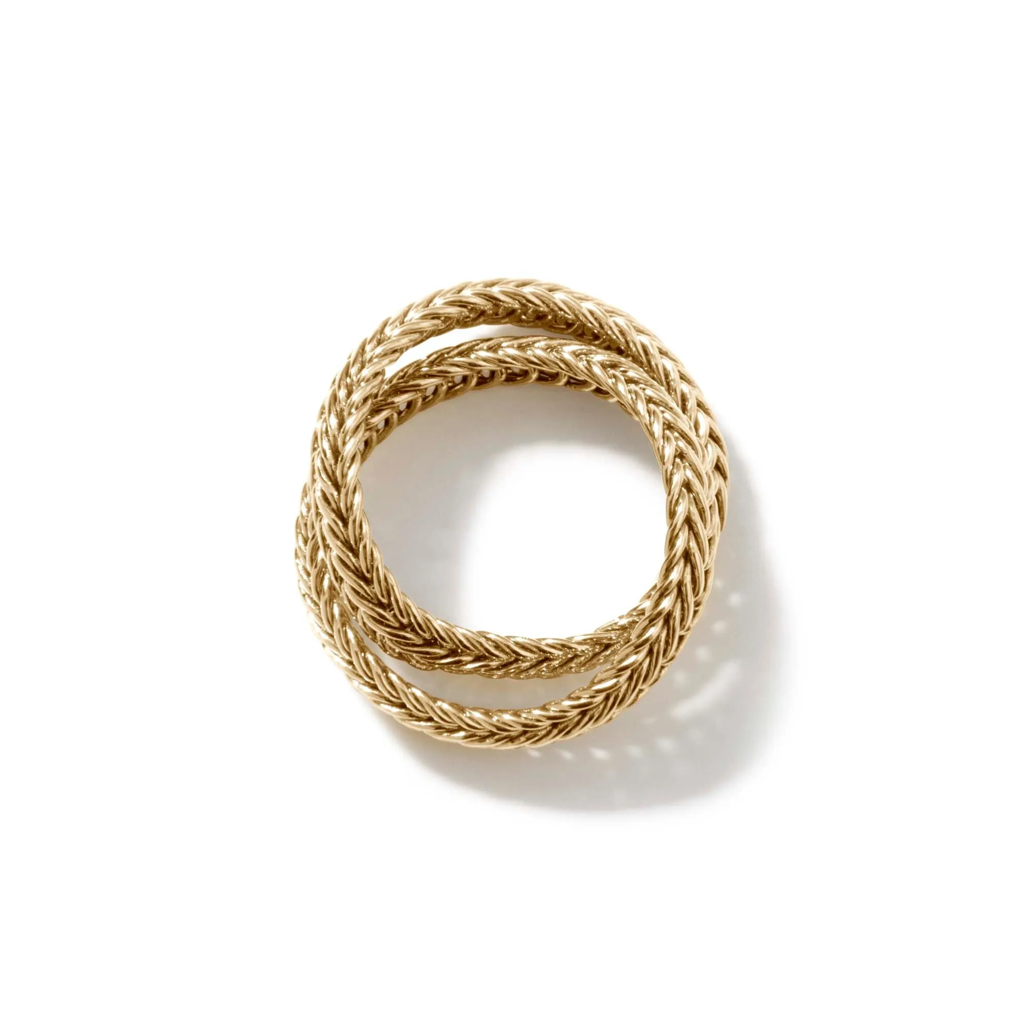 Kami Chain Crossover Ring, Gold, 4.5MM|RGG900825