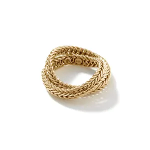 Kami Chain Crossover Ring, Gold, 4.5MM|RGG900825