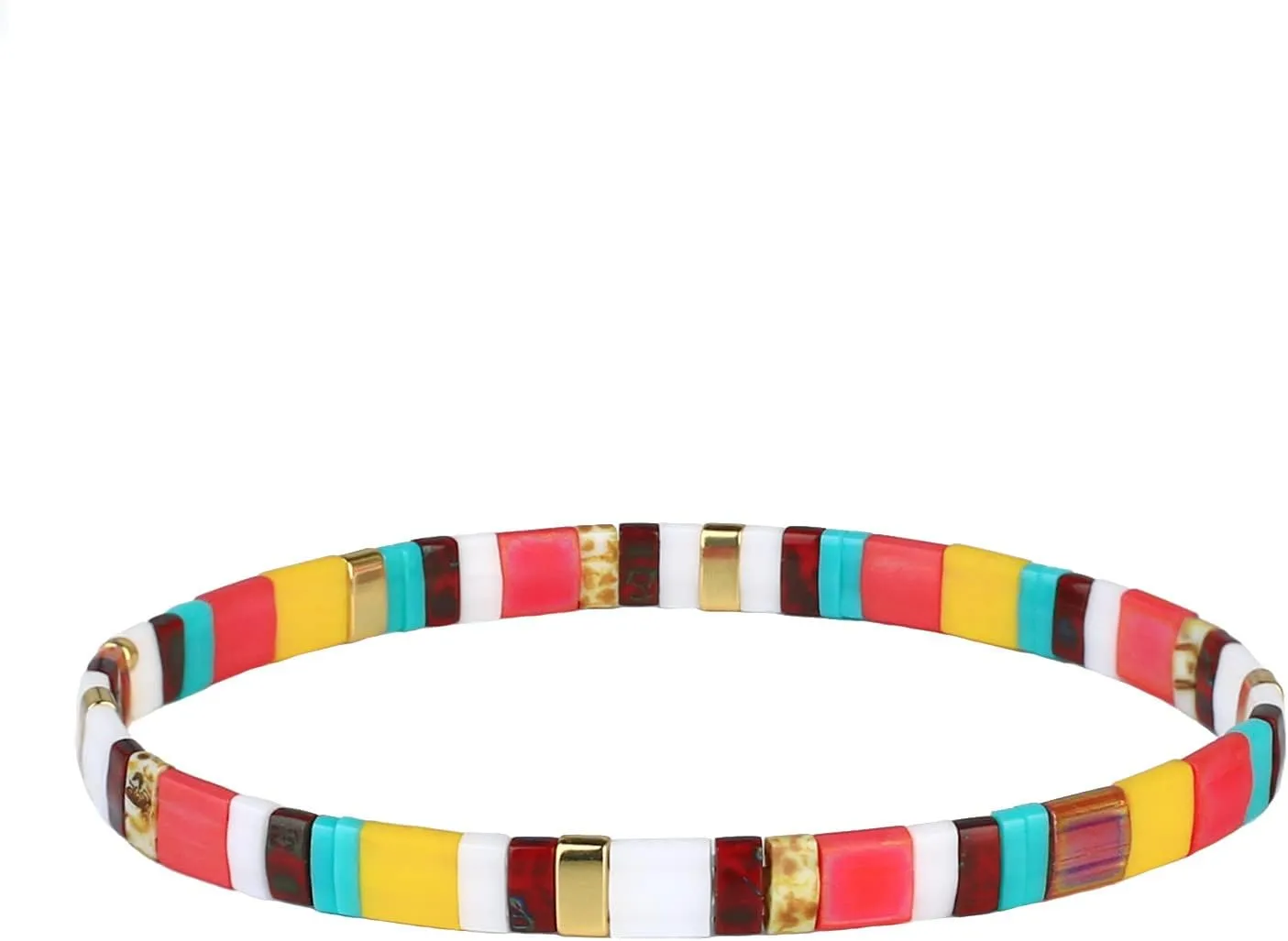 KELITCH New Women Stretch Bracelets Colorful Friendship Stackable Strand Bracelets Fashion Handmade Bangles