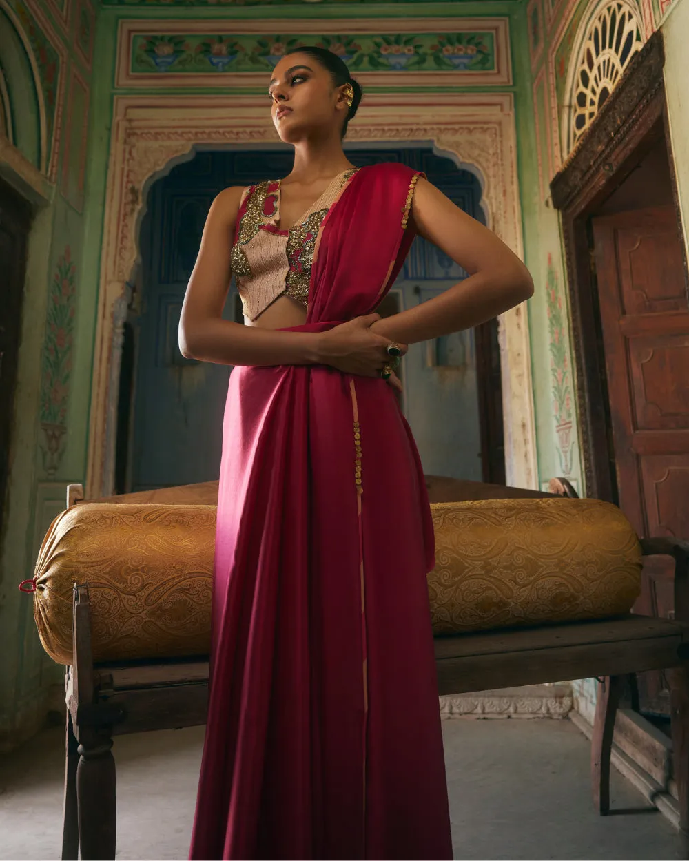 Khel Ruby Red Saree