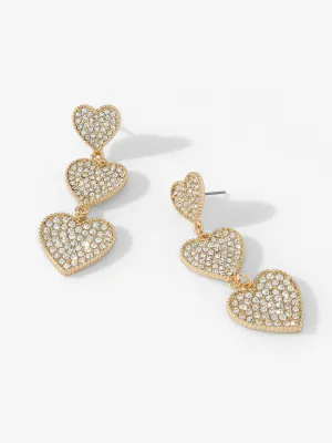La Radiant 3 Layer Pave Heart Earrings - Brands We Love