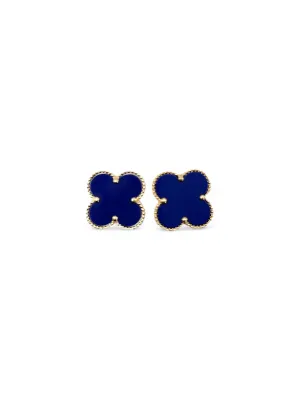 LAPIZ LAZULI CLOVER EARRINGS
