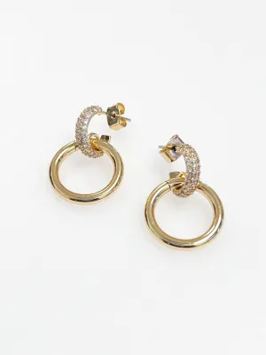 Leah - Gold Rhinestone Door Knocker Earrings